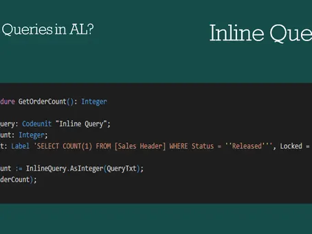 Inline Query | SQL like Queries in Business Central