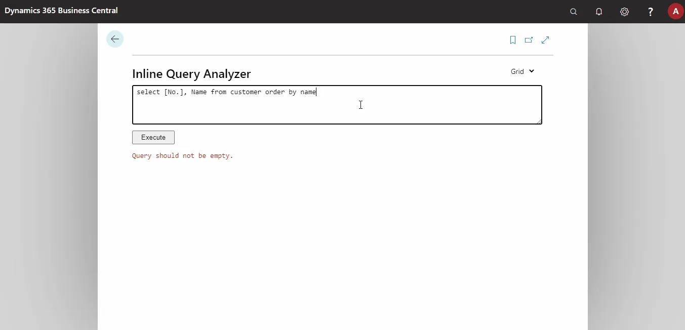 Analyze data using Query Analyzer in Business Central